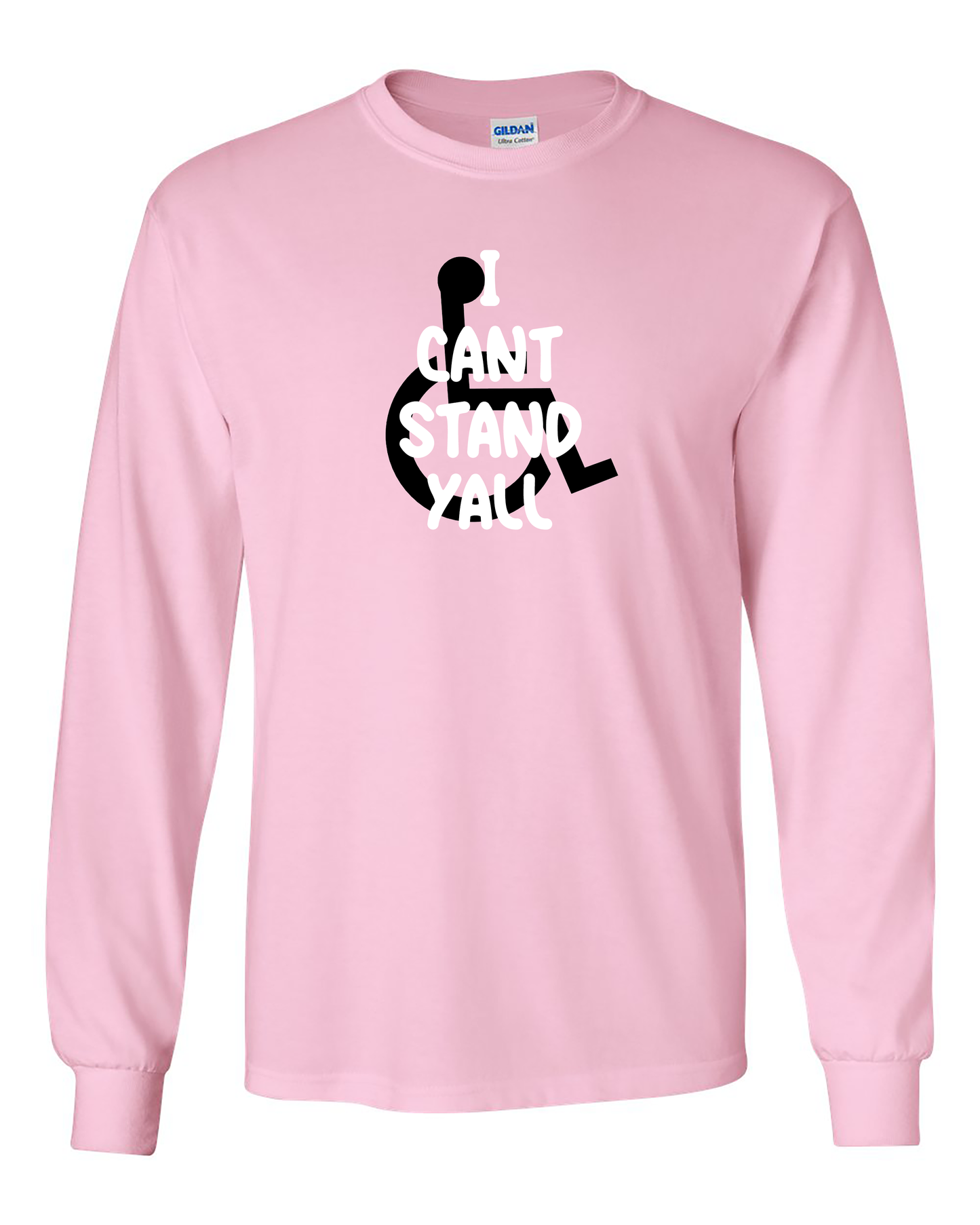 funny wheelchair shirts  "i cant stand y'all" Pink