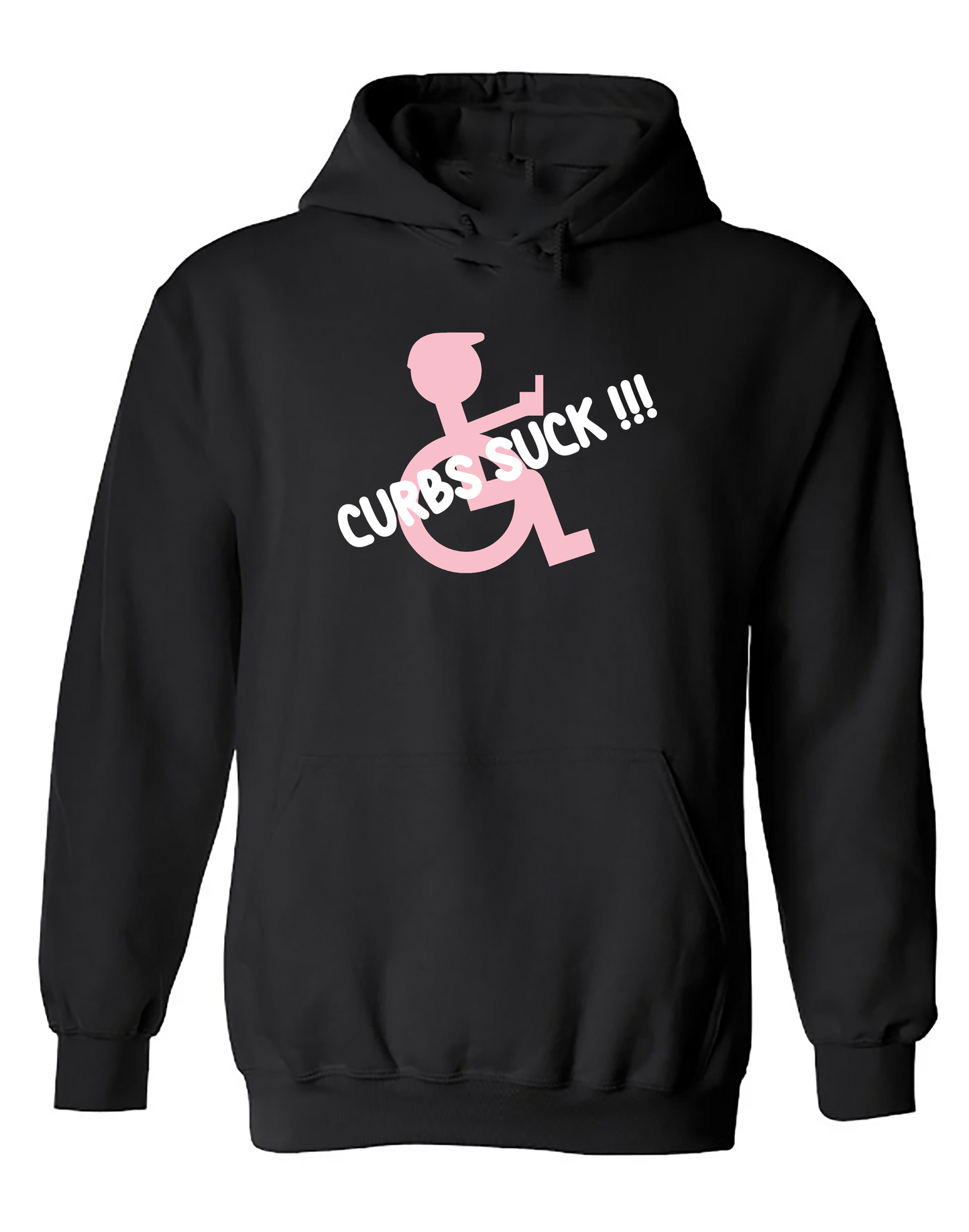 funny wheelchair clothes "Curbs Suck" Hoodie