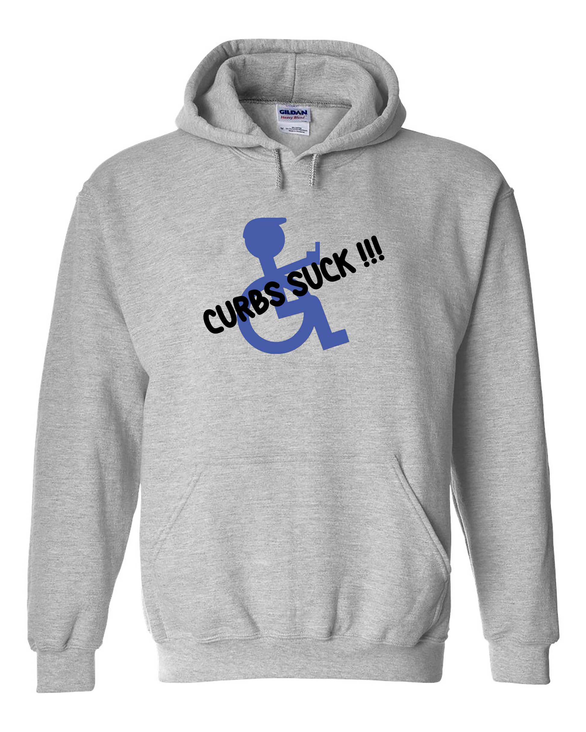 funny wheelchair clothes "Curbs Suck" Hoodie