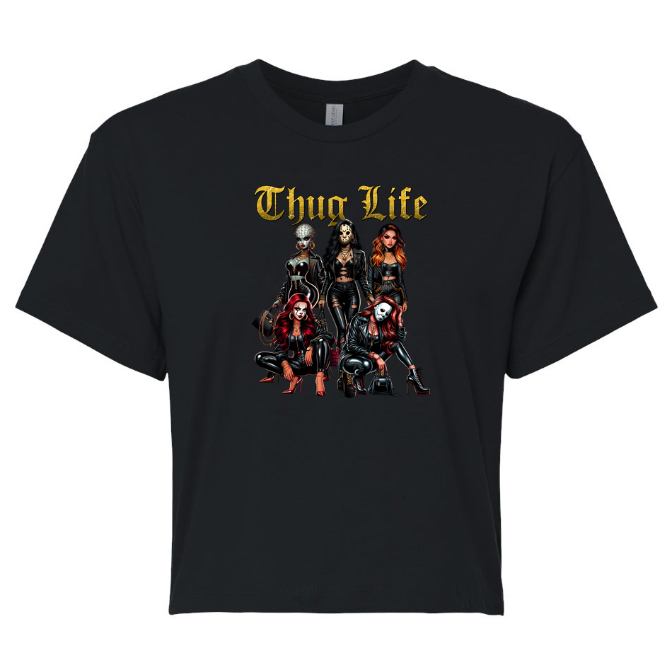 ladies Halloween shirts "Thug Life" crop top tee