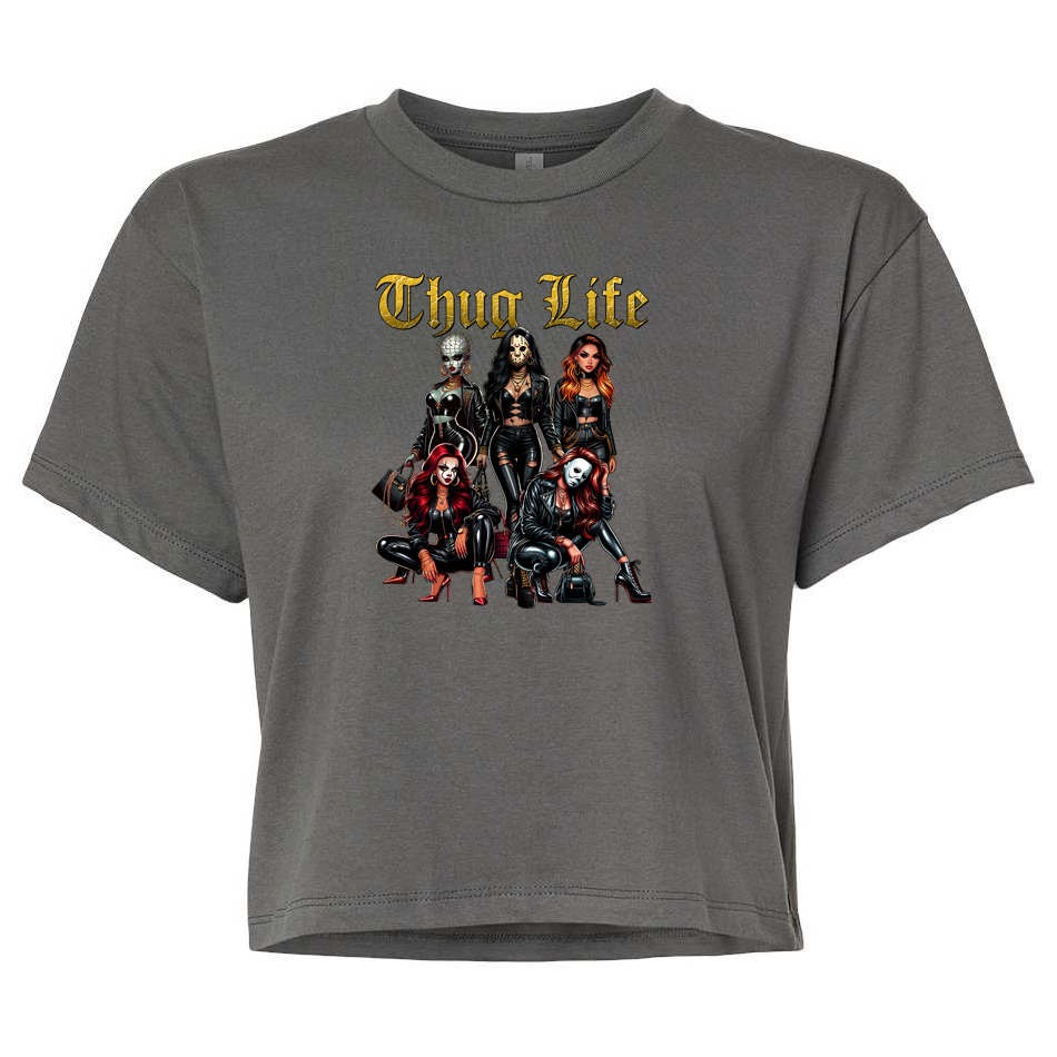 ladies Halloween shirts "Thug Life" crop top tee