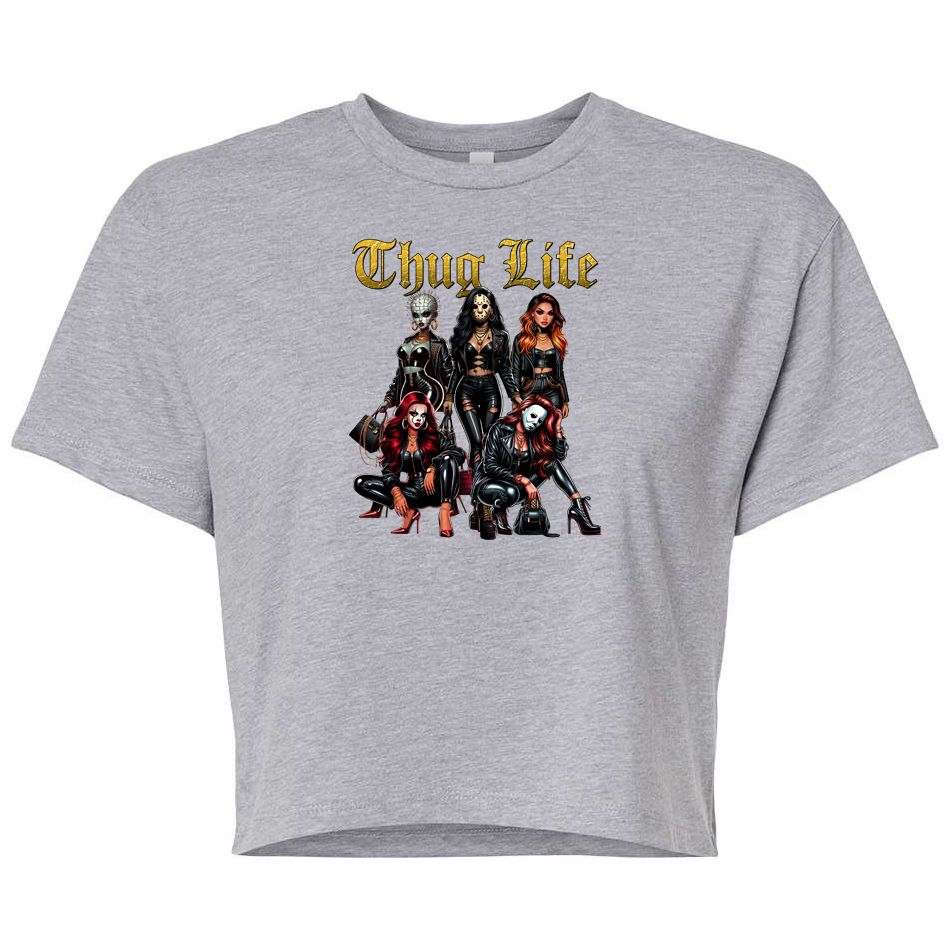 ladies Halloween shirts "Thug Life" crop top tee