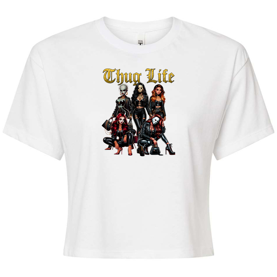 ladies Halloween shirts "Thug Life" crop top tee