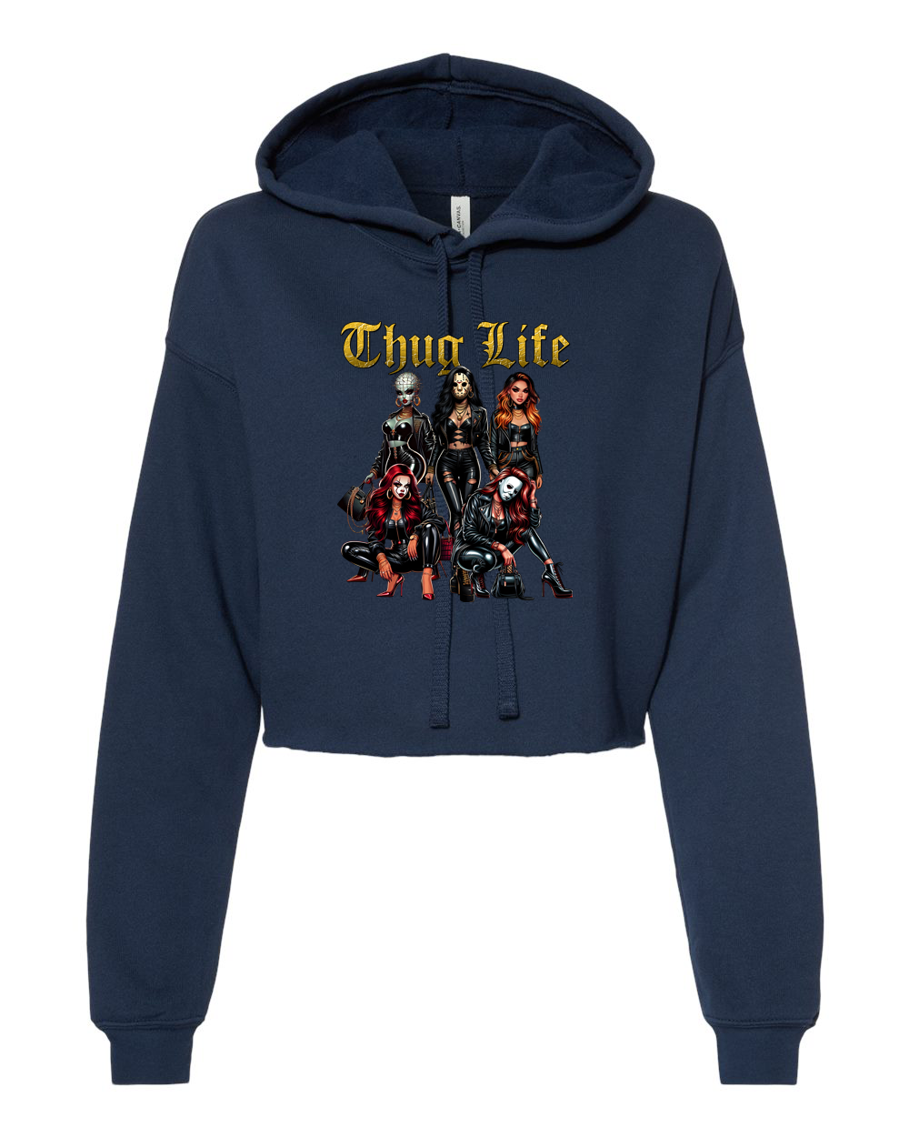 Womens Halloween Sweatshirt "thug life" crop top hoodie