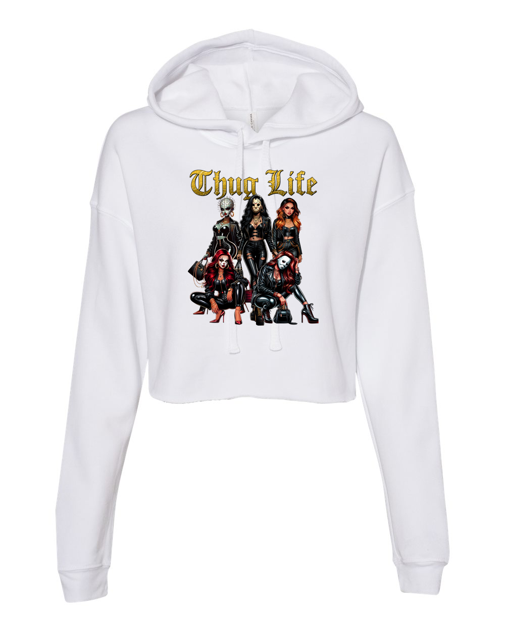 Womens Halloween Sweatshirt "thug life" crop top hoodie