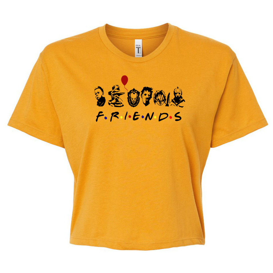 ladies Halloween shirts "FRIENDS HALLOWEEN" crop top tee