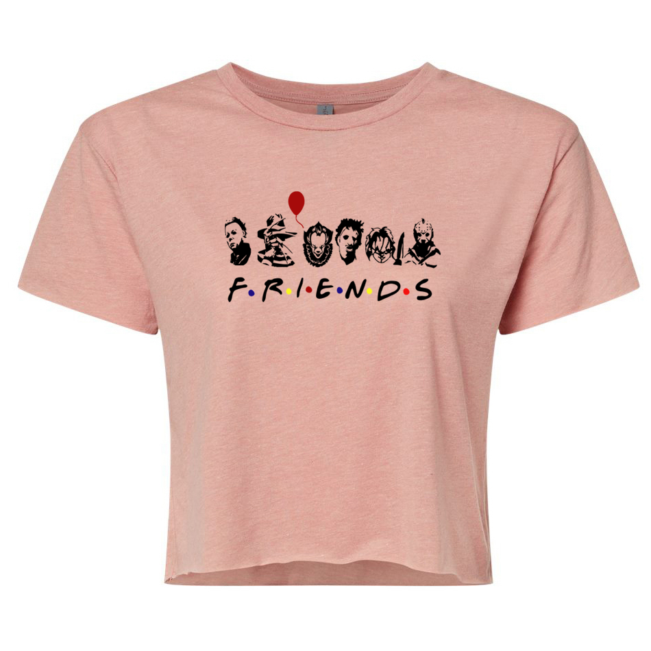 ladies Halloween shirts "FRIENDS HALLOWEEN" crop top tee