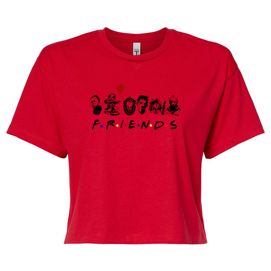 ladies Halloween shirts "FRIENDS HALLOWEEN" crop top tee