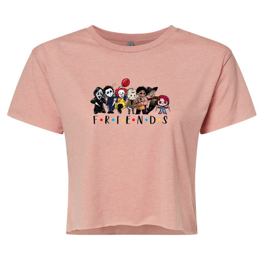 ladies Halloween shirts "FRIENDS HORROR" crop top tee