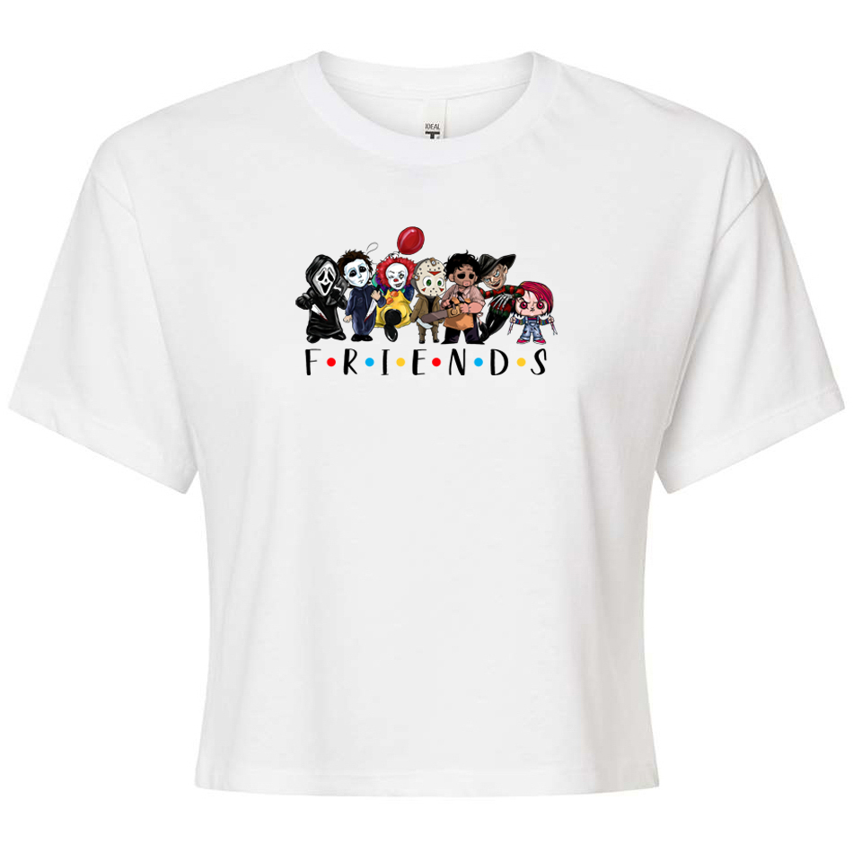 ladies Halloween shirts "FRIENDS HORROR" crop top tee