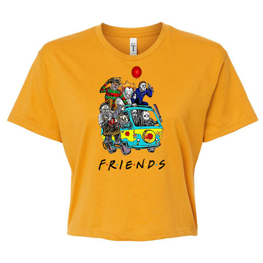 ladies Halloween shirts "HORROR FRIENDS" crop top tee