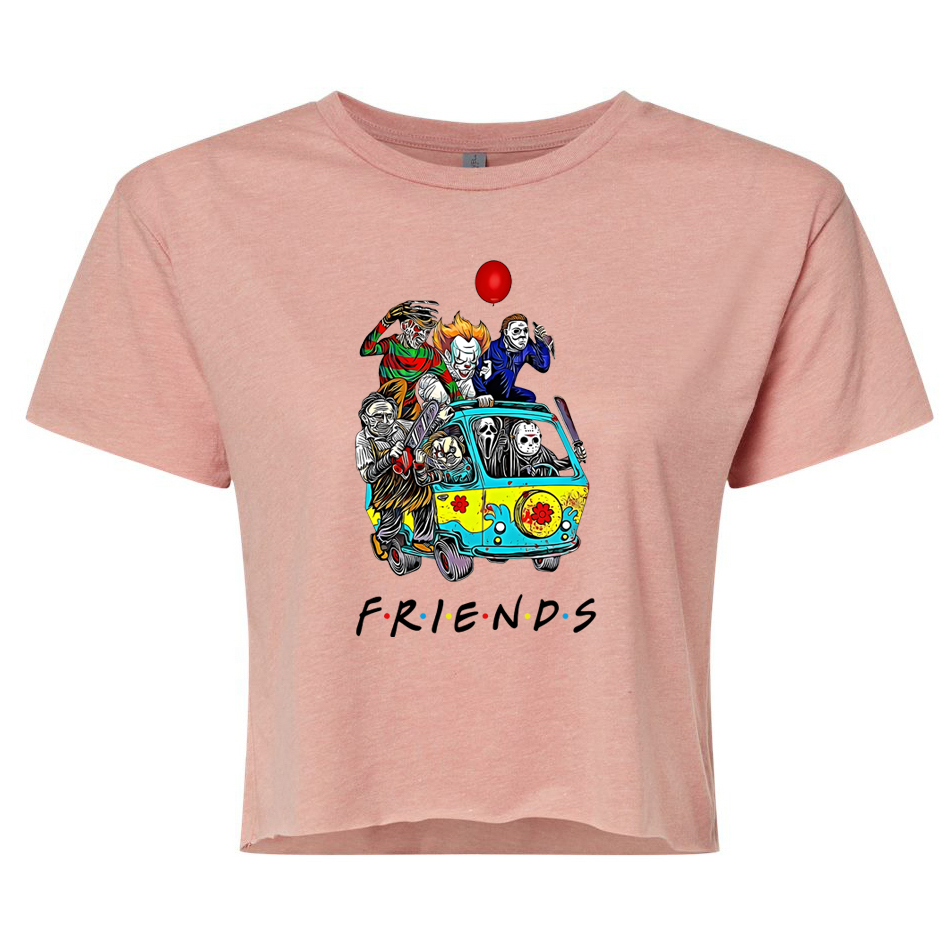 ladies Halloween shirts "HORROR FRIENDS" crop top tee