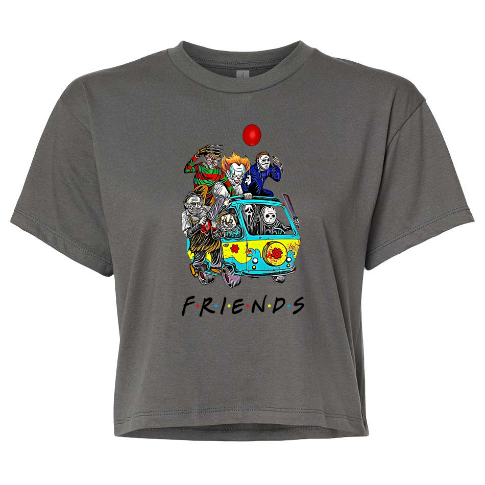 ladies Halloween shirts "HORROR FRIENDS" crop top tee