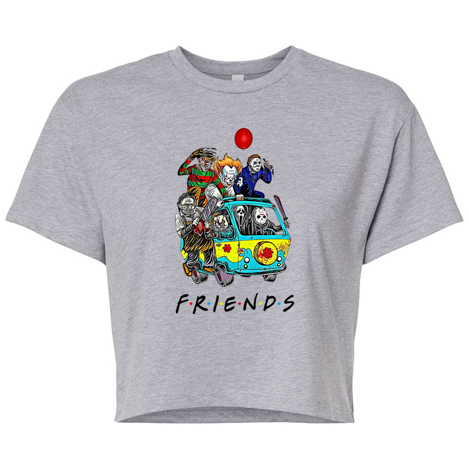 ladies Halloween shirts "HORROR FRIENDS" crop top tee