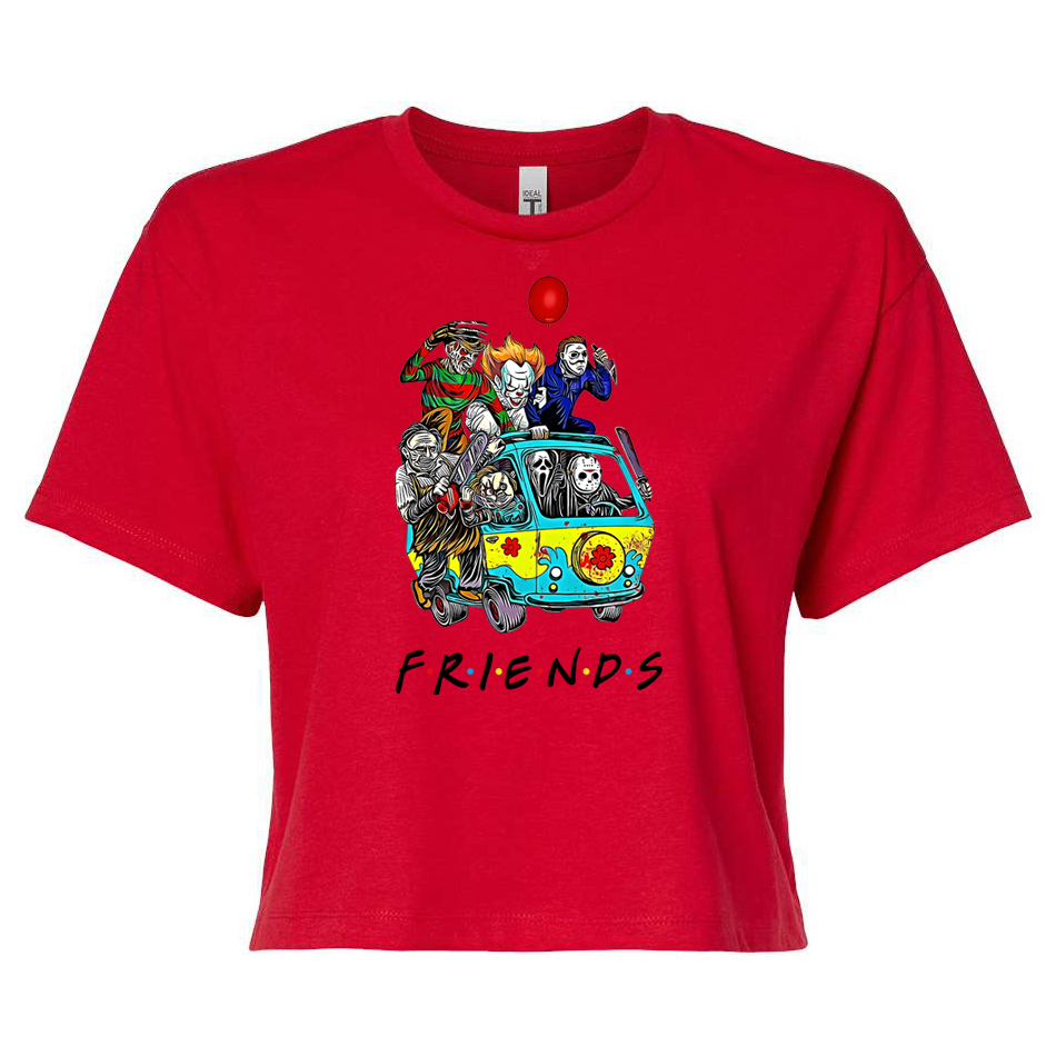 ladies Halloween shirts "HORROR FRIENDS" crop top tee