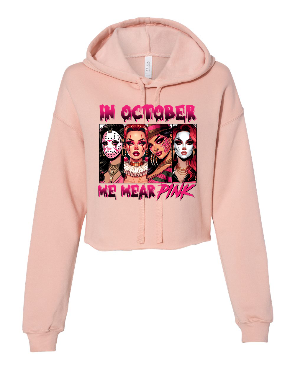 Breast cancer sweatshirts "we wear pink" crop top hoodie