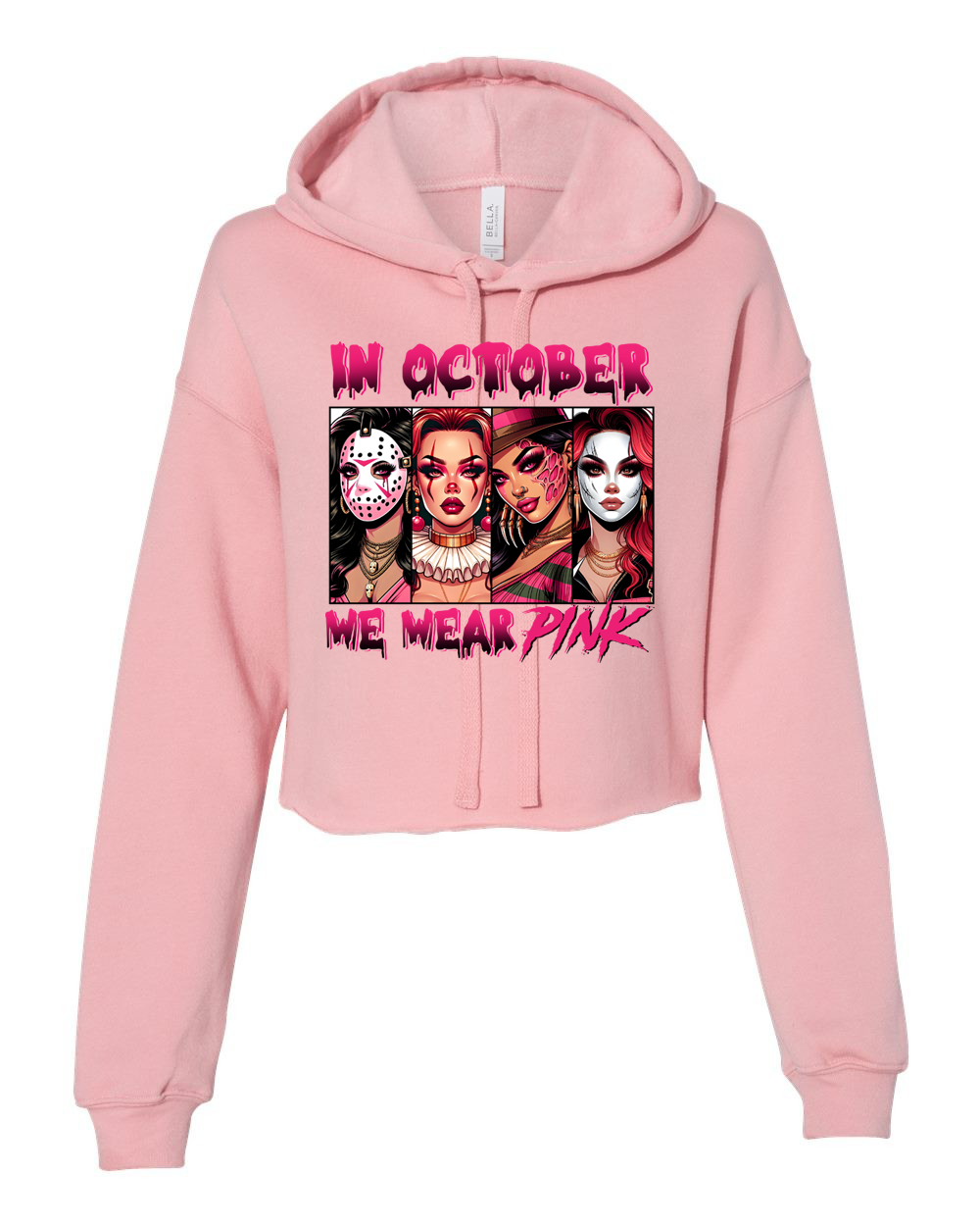 Breast cancer sweatshirts "we wear pink" crop top hoodie