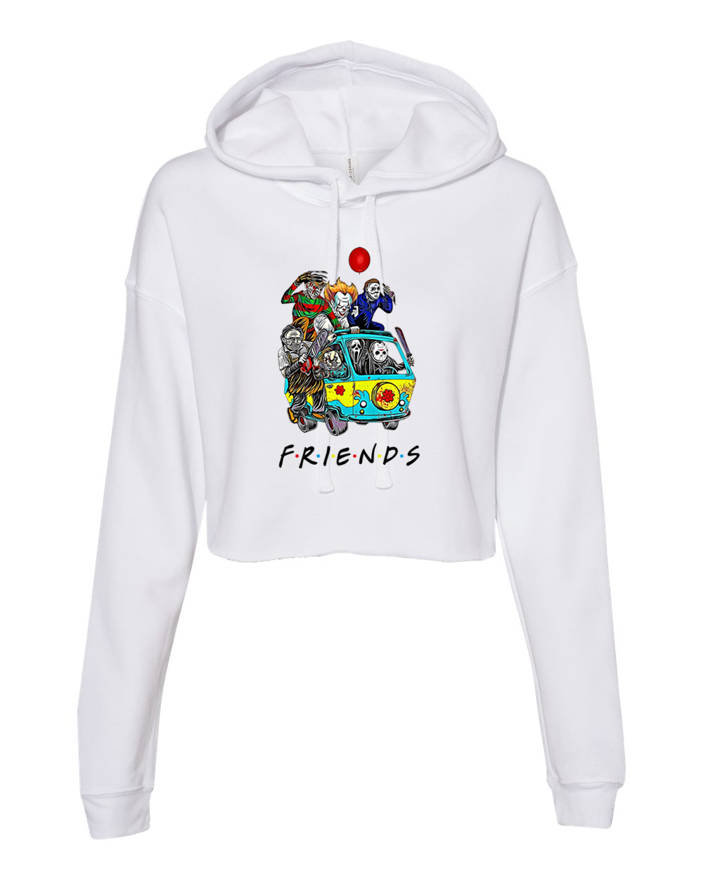 Womens Halloween sweatshirt "horror friends" crop top hoodie