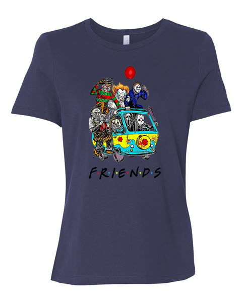 ladies Halloween shirts "horror Friends" tee