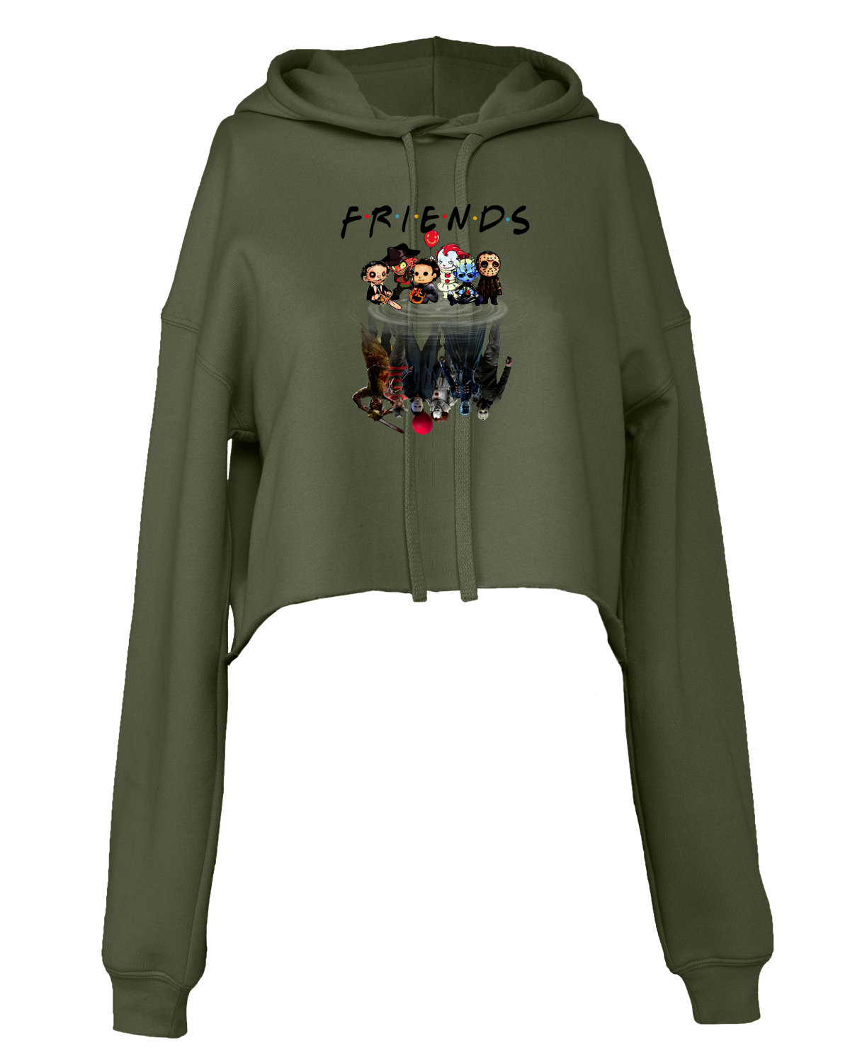 Womens Halloween sweatshirt "killer friends" crop top hoodie