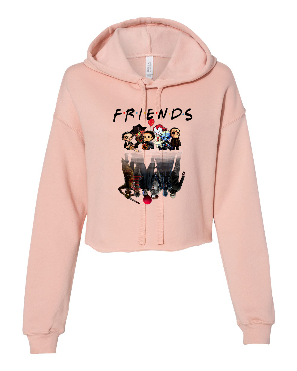 Womens Halloween sweatshirt "killer friends" crop top hoodie