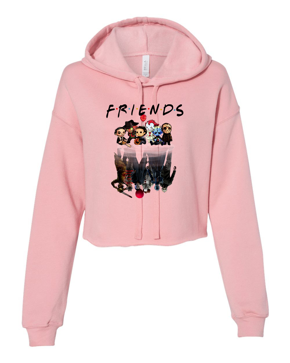 Womens Halloween sweatshirt "killer friends" crop top hoodie