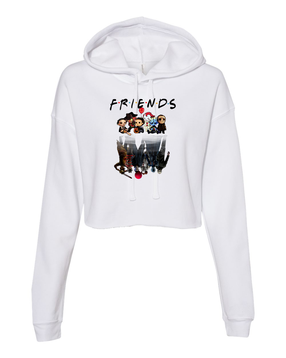 Womens Halloween sweatshirt "killer friends" crop top hoodie