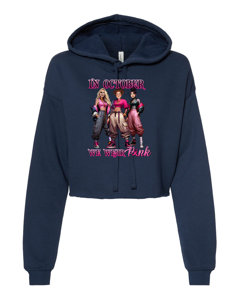 Women's Halloween Sweatshirt "we wear pink" crop top hoodie