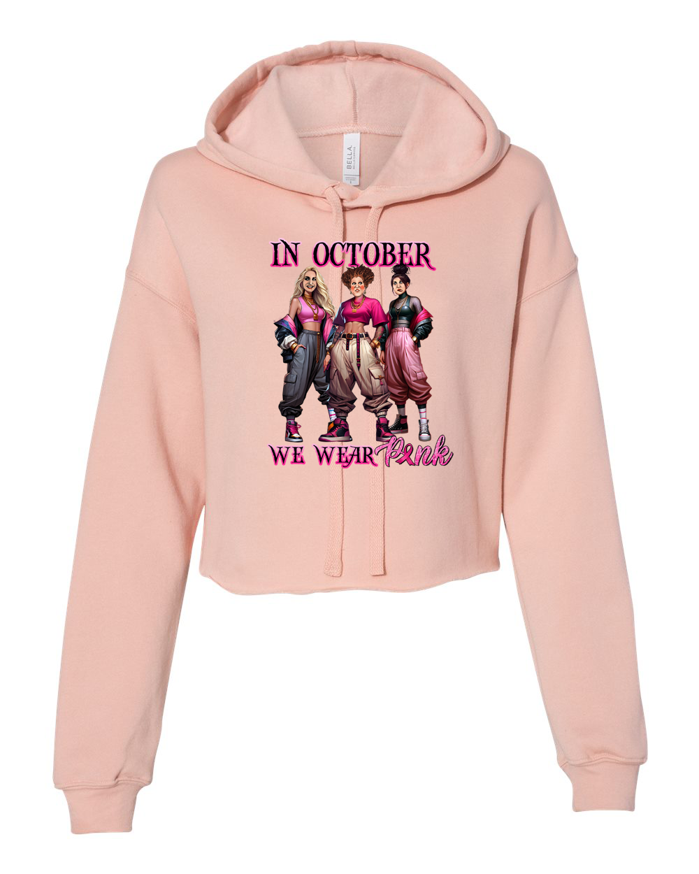 Women's Halloween Sweatshirt "we wear pink" crop top hoodie