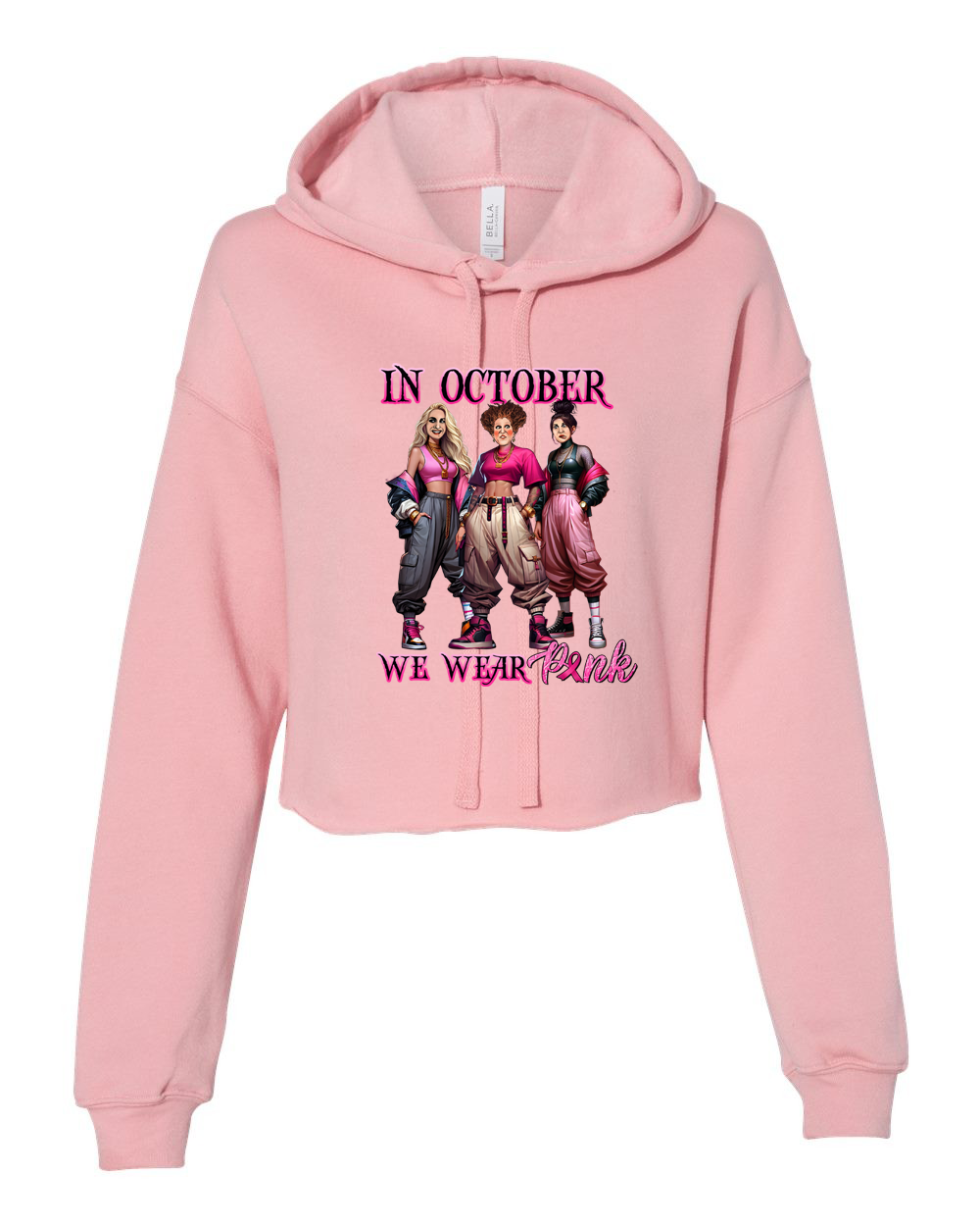 Women's Halloween Sweatshirt "we wear pink" crop top hoodie