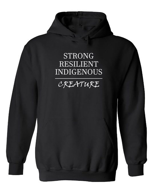 This Funny Native American shirts "INDIGENOUS CREATURE" hoodie Black