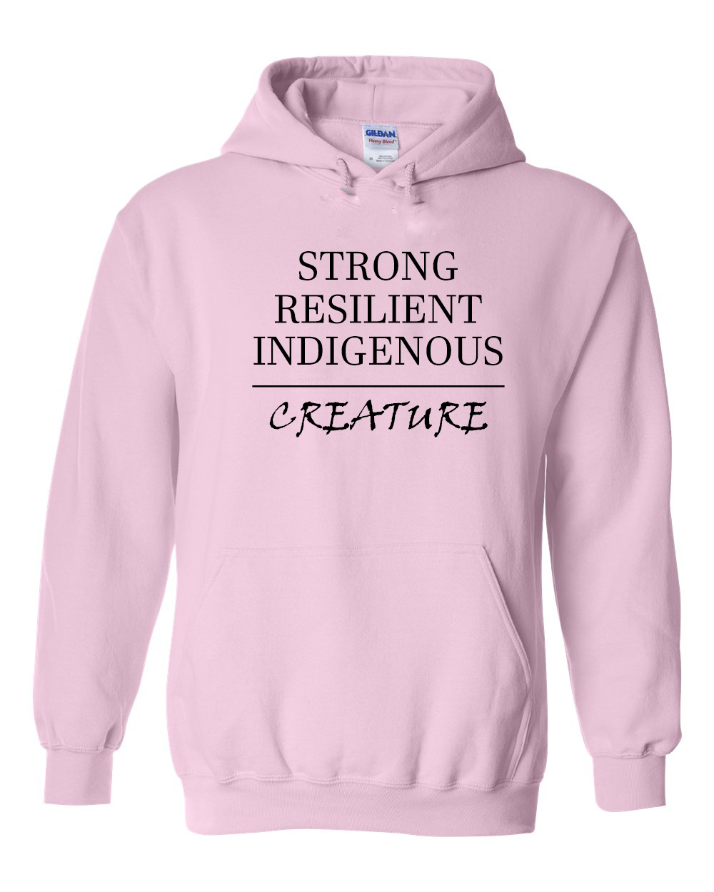 This Funny Native American shirts "INDIGENOUS CREATURE" hoodie Pink