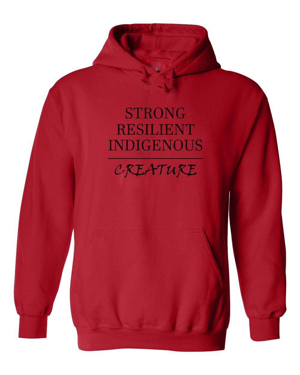 This Funny Native American shirts "INDIGENOUS CREATURE" hoodie Red