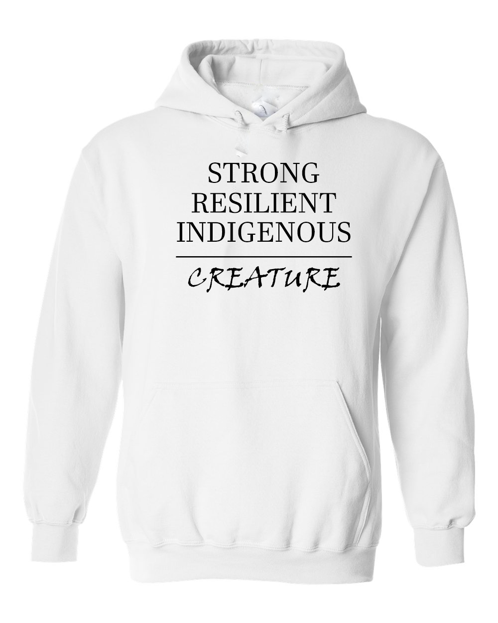 This Funny Native American shirts "INDIGENOUS CREATURE" hoodie White