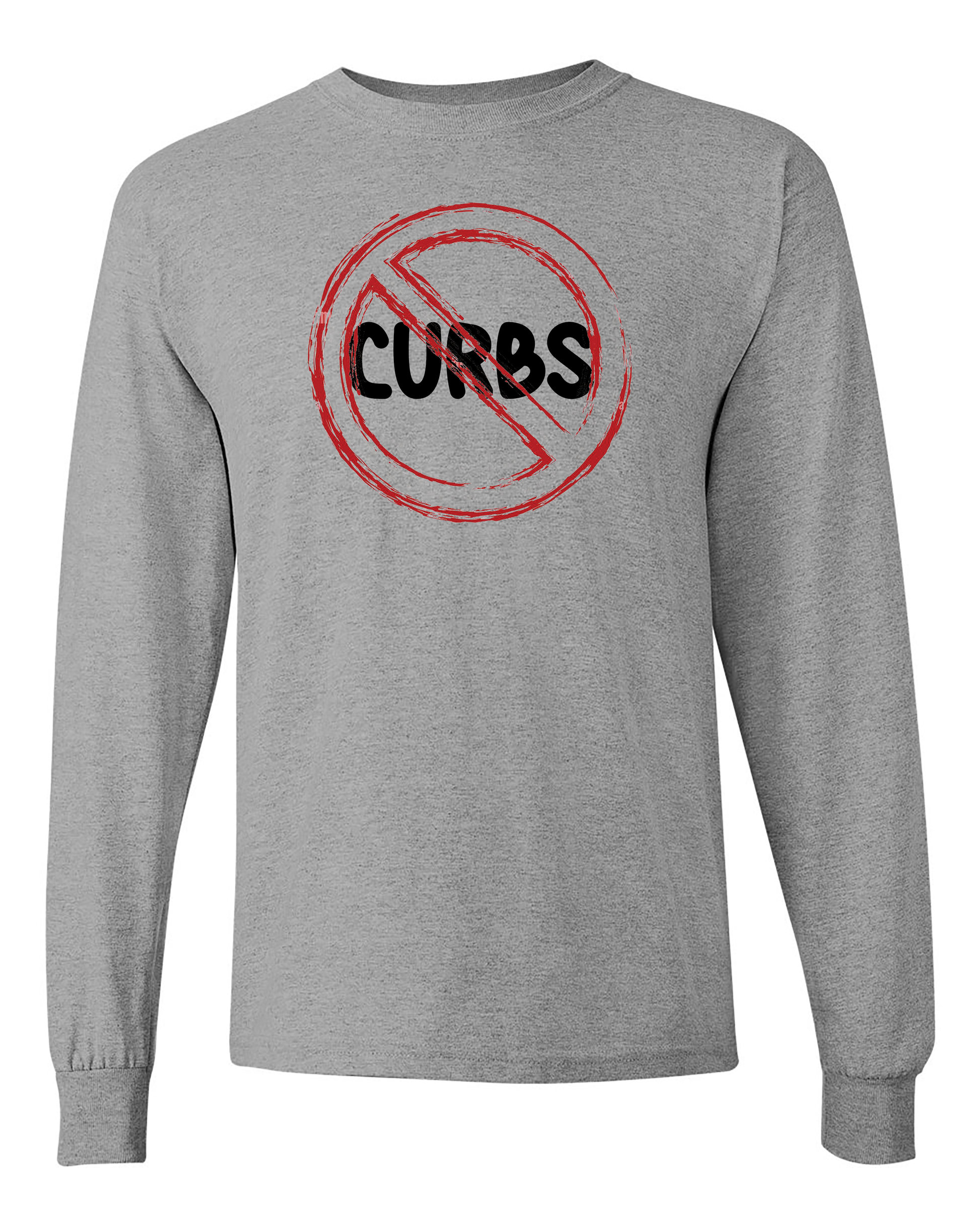 Funny wheelchair shirts "No curbs" Long Sleeve