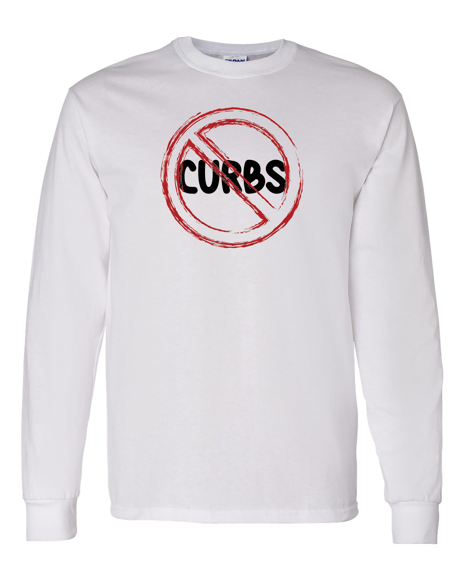 Funny wheelchair shirts "No curbs" Long Sleeve